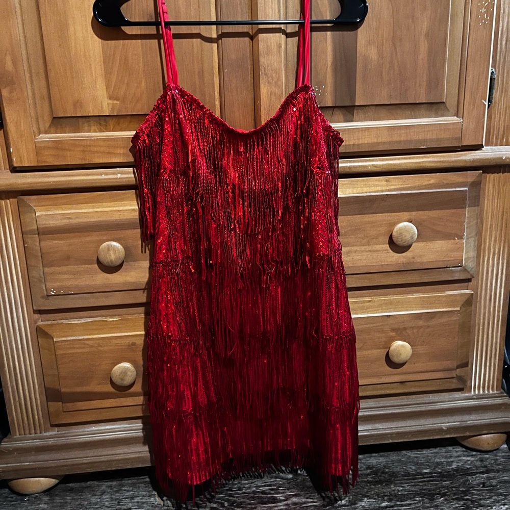 Day + Moon Red sequin dress. New with tags, never been worn. Size large